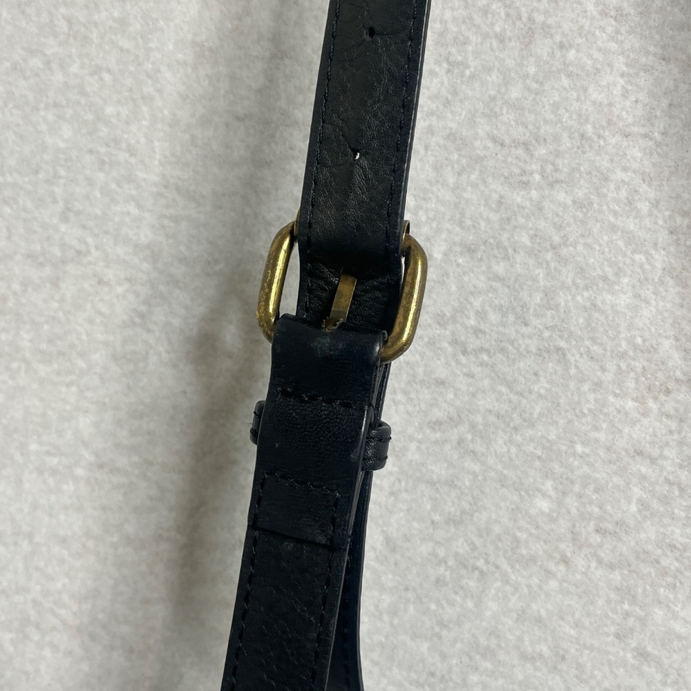 American Leather Co Black Leather Crossbody Bag Adjustable Strap - Picture 4 of 4